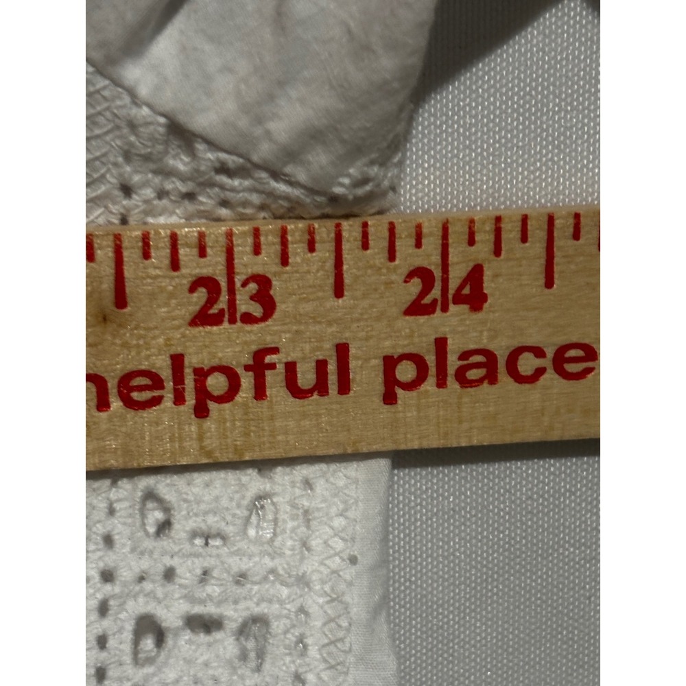 Cotton White Eyelet Lace v-neck peasant tunic top XL 16-18 cottagecore boho - Picture 8 of 10